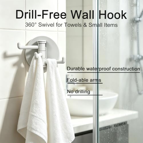 Three-Jaw Rotating Wall Hook, No-Drill 360° Rotation - image 5