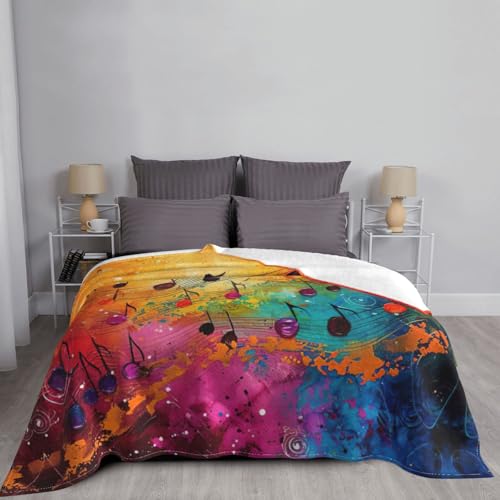 Couverture douce notes de musique colorées pour une ambiance chaleureuse - 6