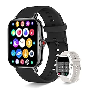 Smart Watch for Men Women(Call Receive/Dial), Iaret Fitness Tracker 1.7″ Full Touch Screen Smartwatch for Android iOS Phones Waterproof Activity Trackers with Heart Rate Sleep Monitor Pedometer, Black