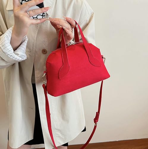 Suede Crossbody Bag for Women Simple Casual Handbag Stylish Shoulder Purse Small Shoulder Tote Top Handle Handbags3