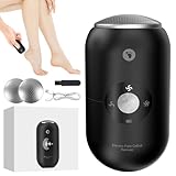 Hornhautentferner Elektrisch mit LED-Display, Hornhaut Entfernen Fuß Elektrisch mit 2 Edelstahl-Schleifköpfen, Callus Remover für Rissige Fersen, Abgestorbener, Hornhaut entfernen-Mattschwarz