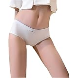 FASXIR Back Crotch Opening Briefs Japanese Style Pouch Panties Bikini Sexy Cotton T Back Thongs Underwear for Women Men (US, Alpha, X-Large, Regular, Regular, White Women's Panties)