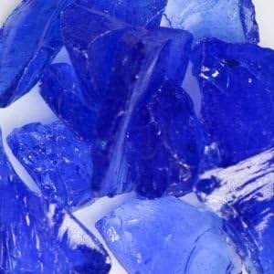 Blue Landscape Glass Fireplace Glass, Landscaping Glass, Terrazzo - 50 lbs, Medium