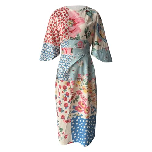 Robe décontractée imprimé floral à manches longues et coupe ample - 3