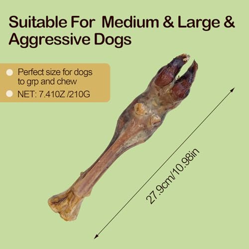 Luftgetrocknete Rinderhufe Hundesnacks – Lange haltbare, natürliche Kauknochen für Aggressive & Starke Kauer, Einzelingredienz Rinderhufe, Zahnpflege-Kauartikel 200g Hoof Beef Bone Treats