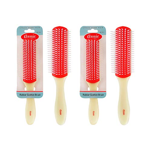 2-PACK ! Rubber Base Styler, Annie Rubber Cushion Brush (Large)