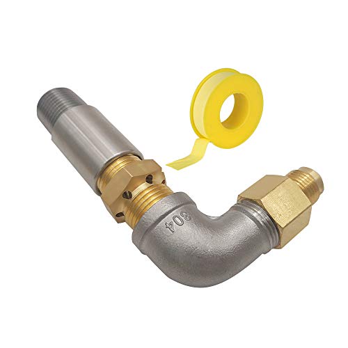 MENSI - Válvula de rociador de boquilla para mezclador de aire de 1/2" para hoyo de gas propano en acero inoxidable, latón (alta capacidad 150 K BTU) Cover