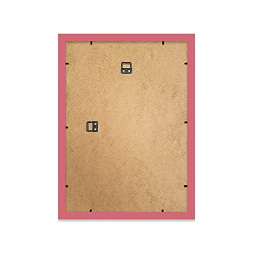 A3 Pink Picture Frame With White Mount for A4 (21 x 29.7cm -8.3 x 11.7in) Print, Photo, or Poster. Portrait and Horizontal Wall Hooks - Image 6