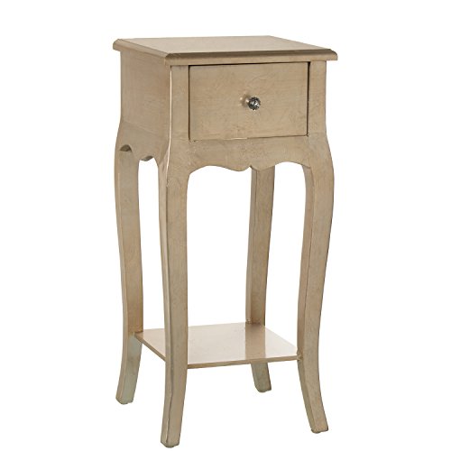 Supernova Decoracion_Mesa Telefonera C/Cajon Madera Champagne_35x35x77cm