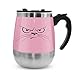 LEADNOVO Update Self Stirring Mug Auto Self Mixing Stainless Steel Cup for Bulletproof/Keto Coffee/Tea/Hot Chocolate/Milk/Cocoa Protein Shaker Mug for Office/Kitchen/Travel/Home Life (Pink)