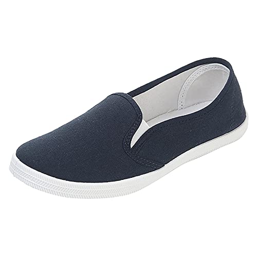 iCODOD White Canvas Sneakers for Women Black Sneakers Fashion Slip On Loafers Sneakers Outdoor Walking Shoes Flat Shoes