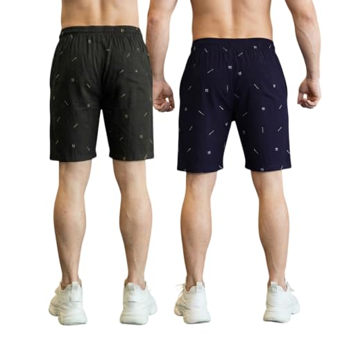 Image of FEEL TRACK Men Cotton Printed Shorts