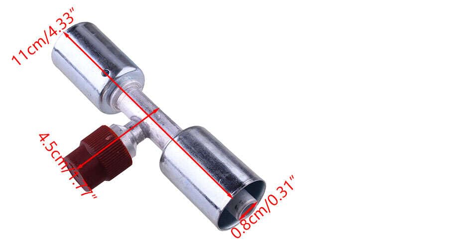 Beadlock AC Crimp Fittings Splice Straight #8 R134a High Pressure miniatura 2