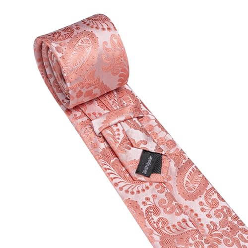 Image of YOHOWA Mens Ties Set Wedding Paisley Neckties with Handkerchief Cufflinks Formal Business