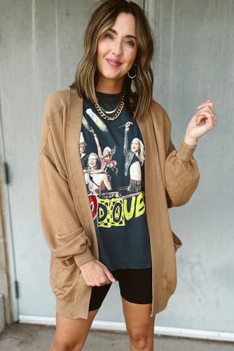 Women's Light French Beige Knit Cardigan with Exposed Seams and Pockets3