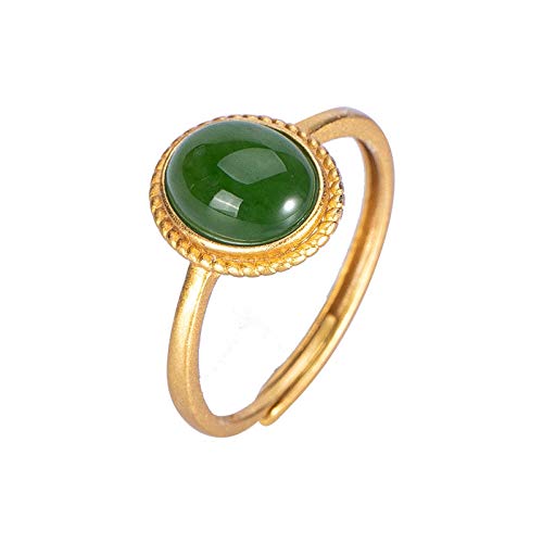 Bague ajustable pour femme en argent S925 et jade naturel