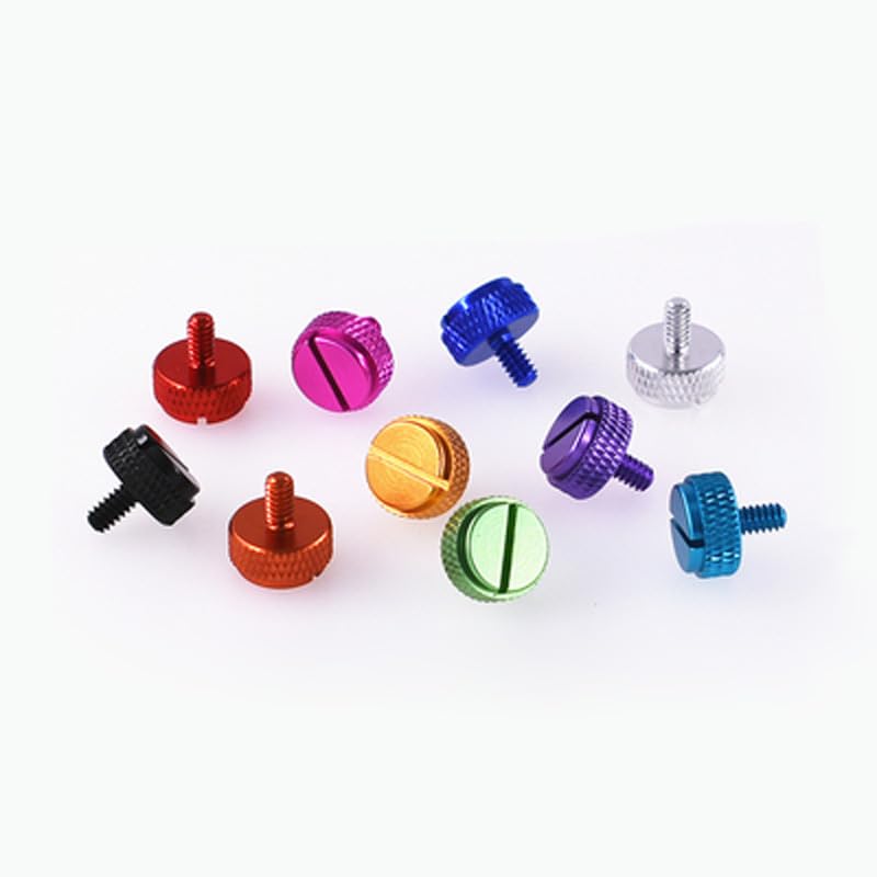 3PCS Thumb Knurled Screw Slotted Adjustment Hand Twist Bolts Multicolor Screws Aluminum Alloy 6#-32 * 12 - (Color: Silver)