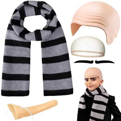Ya en mundofriki.es: iZoeL Halloween Disfraz Hombre G ru Calvo Disfraz Gorro Calvo Bufanda Nariz Larga Películas Famosas Accesorio Disfraces Traje Hombre Carnaval Halloween Fiesta Temática Disfraz