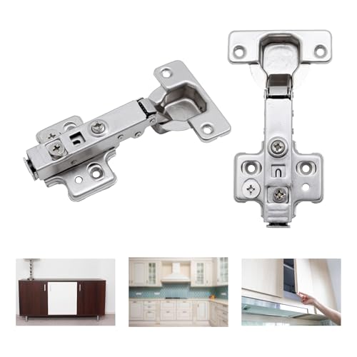 Image of Godrej Cabinet Hinges | Soft Close | Clip On 3D | 4 Hole Full Overlay | Suitable for 14-20 mm Thick Panel | 105 Opening | Wardrobe, Kitchen, Bathroom | 1 Year Warranty