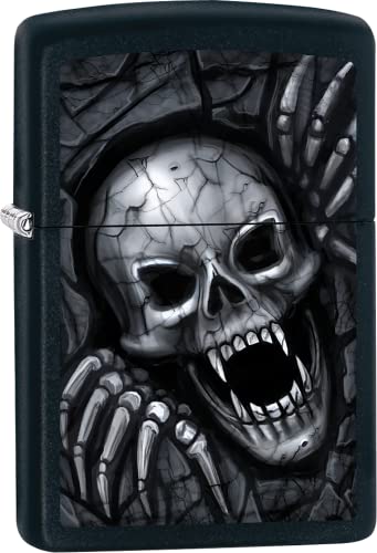 Encendedor Zippo Skull Negro Mate a Prueba de Viento miniatura 1