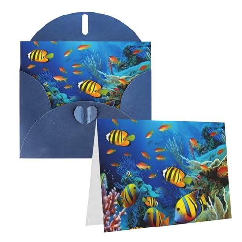 LDTVSFZQ 4C` x 6C` 󔒂̃O[eBOJ[h t @ m[gJ[h The Underwater World Mы TL[J[h NX}X zf[ a  LO