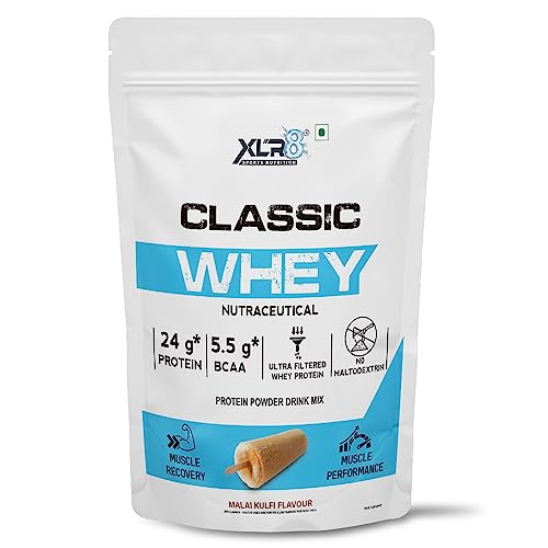 Image of XLR8 Classic Whey Protein Powder, 24 g Protein, 5.5 BCAA, No Maltodextrin (907 g Malai Kulfi)