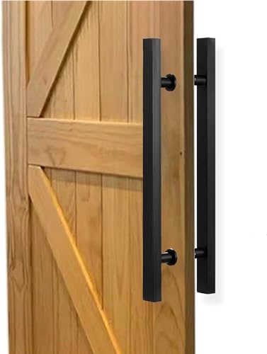 Poignée porte coulissante H inox double face pour rénovation grange