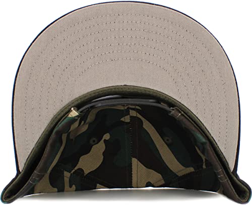Image of KBETHOS Classic Snapback Hat Blank Cap Underbrim Cotton Wool Blend Flat Visor Adjustable Unisex