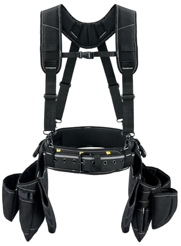 KUNN Professional Tool Belt with Suspenders and 22 Pockets