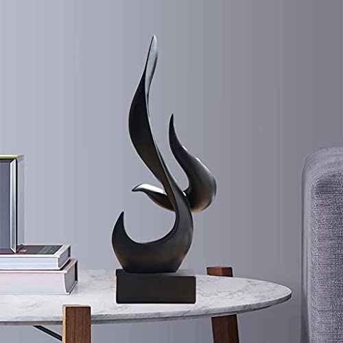 Joylern Resin Art Statue Minimalist Figurines Abstract Sculpture Desk Table Sculpture Ornaments For Home Bedroom Living Room Garden Office - Black #TOP4