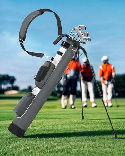 Sturdum Golf Lightweight Stand Bag, Portable Golf Carry Bag with Insulated Cooler Pocket, Easy to Carry and Ideal for Driving Range, Pitch n Putt, Par 3, Executive Courses, Gray
