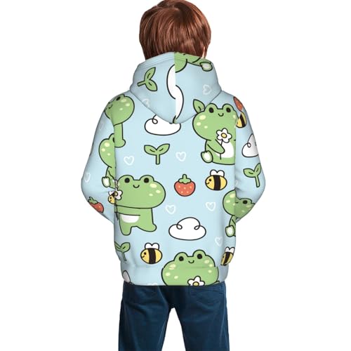 Cute Floral Frog Kid Hoodies Boys Sweatshirts Girls Pullover with Pocket4