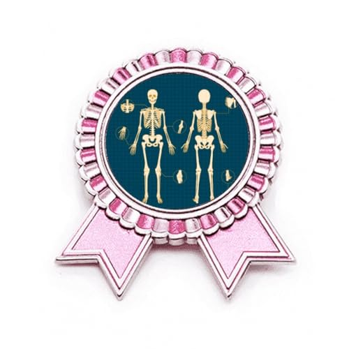 Broche squelette rose médaille en métal, le cadeau idéal pour style gothique