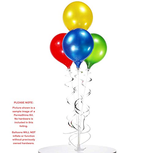 Permashine - Reusable Helium Free 13" Replacement Balloons (4-Pack) - Permanent Plastic Indoor And Outdoor Balloons - Hardware Required #TOP1