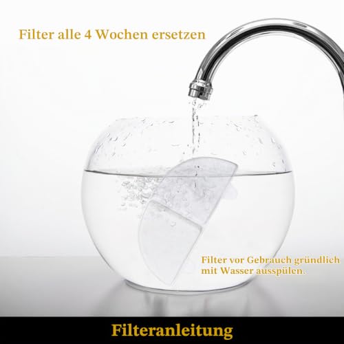 6+6pcs Katzenbrunnen Filter,Trinkbrunnen Filter für 68oz/2L Trinkbrunnen für Katze Hunde Ersatzfilter(Modell: WF20,CF20) – Produktbild 4