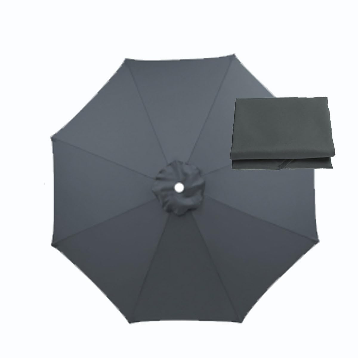 BEEGMA Sun Umbrella Replacement Cloth 6 Arms/8 Arms Replacement Parasol Canopy Cover 2.0m 2.30m 2.50m 2.70m 3.0m Outdoor Patio Garden Umbrella Canopy (Color : Gray, Size : 2.30m/7.5FT-8Ribs)