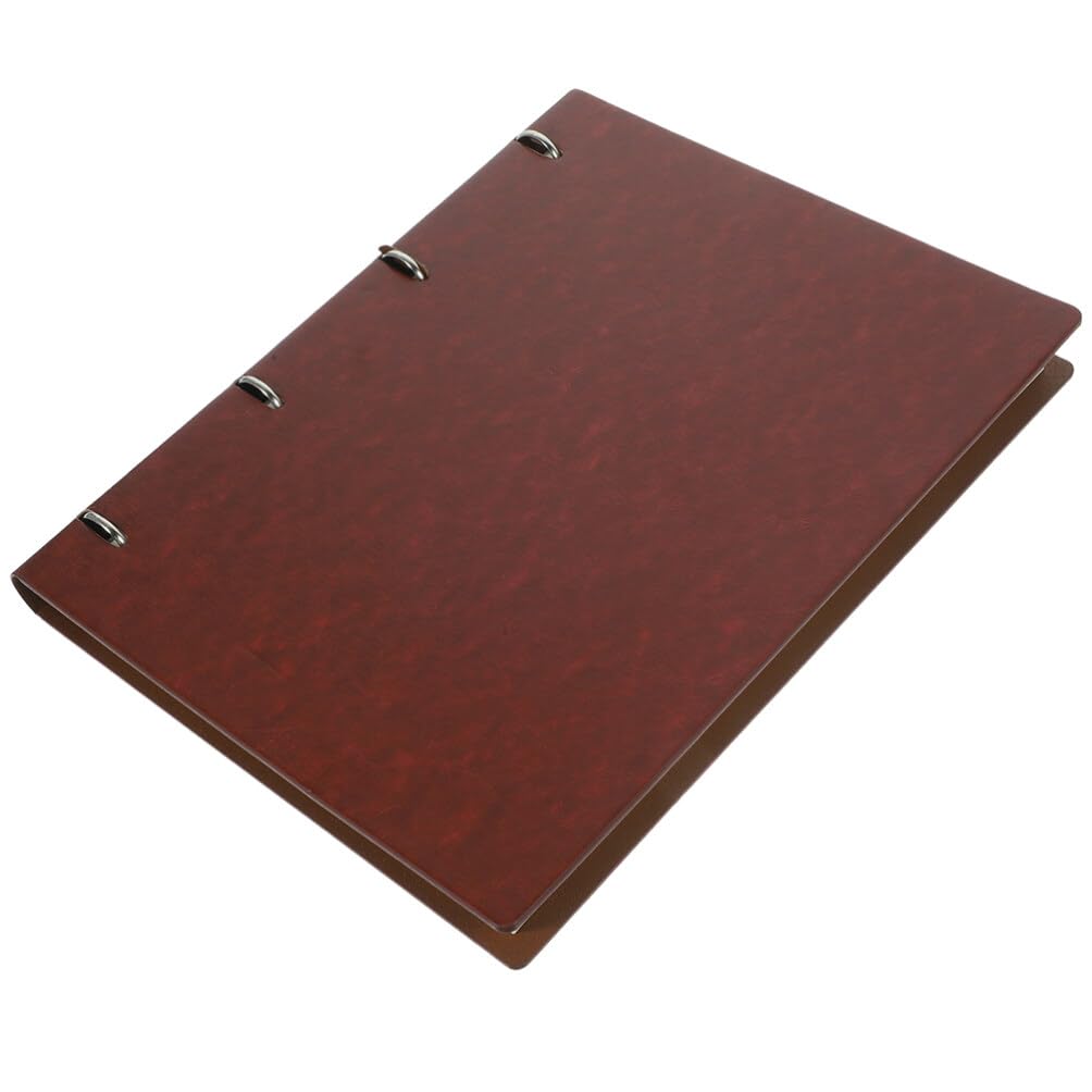 MAGICLULU Quaderno Copertina in Pelle Marrone Leggero e Resistente, Raccoglitore Anelli in Lega di Alluminio per Impiego Quotidiano e Ufficio