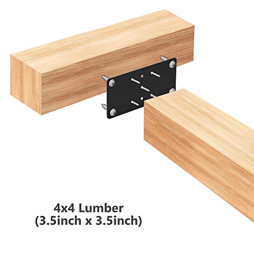 Sihnman Post Anchor Base Steel Plate (2 pc) for Wood Joint, Deck Railing, Wood Fence, Mail Post Bracket. Framing 2x4 Wood, 4x4 Lumber, 4x4 Bracket, 4x4 Anchor, Toja Grid