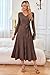 Arach&Cloz Strickkleid Damen Herbst Winterkleid Lang Plissee V-Ausschnitt Langarm Pulloverkleid Elegant Midi Kleider Winter