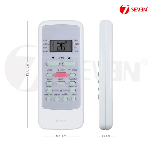 Image of 7SEVEN Compatible with Blue Star AC Remote Original 12A Model Suitable 1 1.5 2 Ton Split and Window Air Conditioner - Make Sure Existing Remote Control Match Exactly of Each Keys