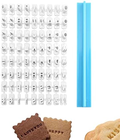 72pcs Fondant Cookie Stamp Mould Alphabet Numbe Cutters Biscuit Decorating Baking Tools