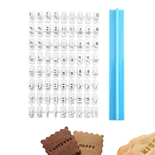 72Pcs Fondant Cookie Stamp Mould Alphabet Numbe Cutters Biscuit Decorating Baking Tools #TOP13