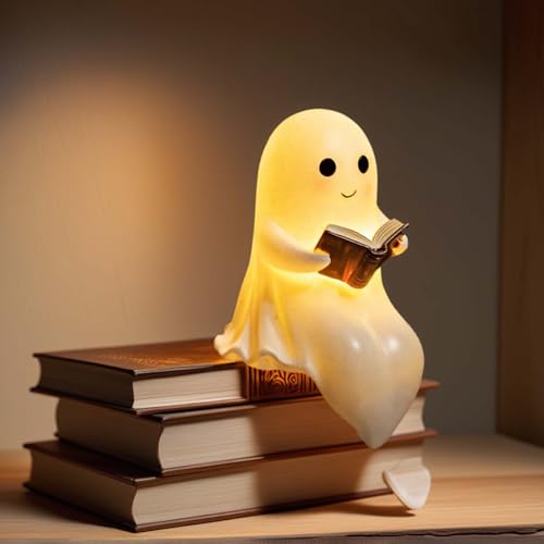 ハロウィン ゴースト ランタン,キュート ゴースト ナイトライト,レジン フィギュア ハロウィン センターピース | ベッドサイド テーブルトップ ブックシェルフ ホームオフィス ベッドルーム キッズルーム ドミトリー 用 [2]