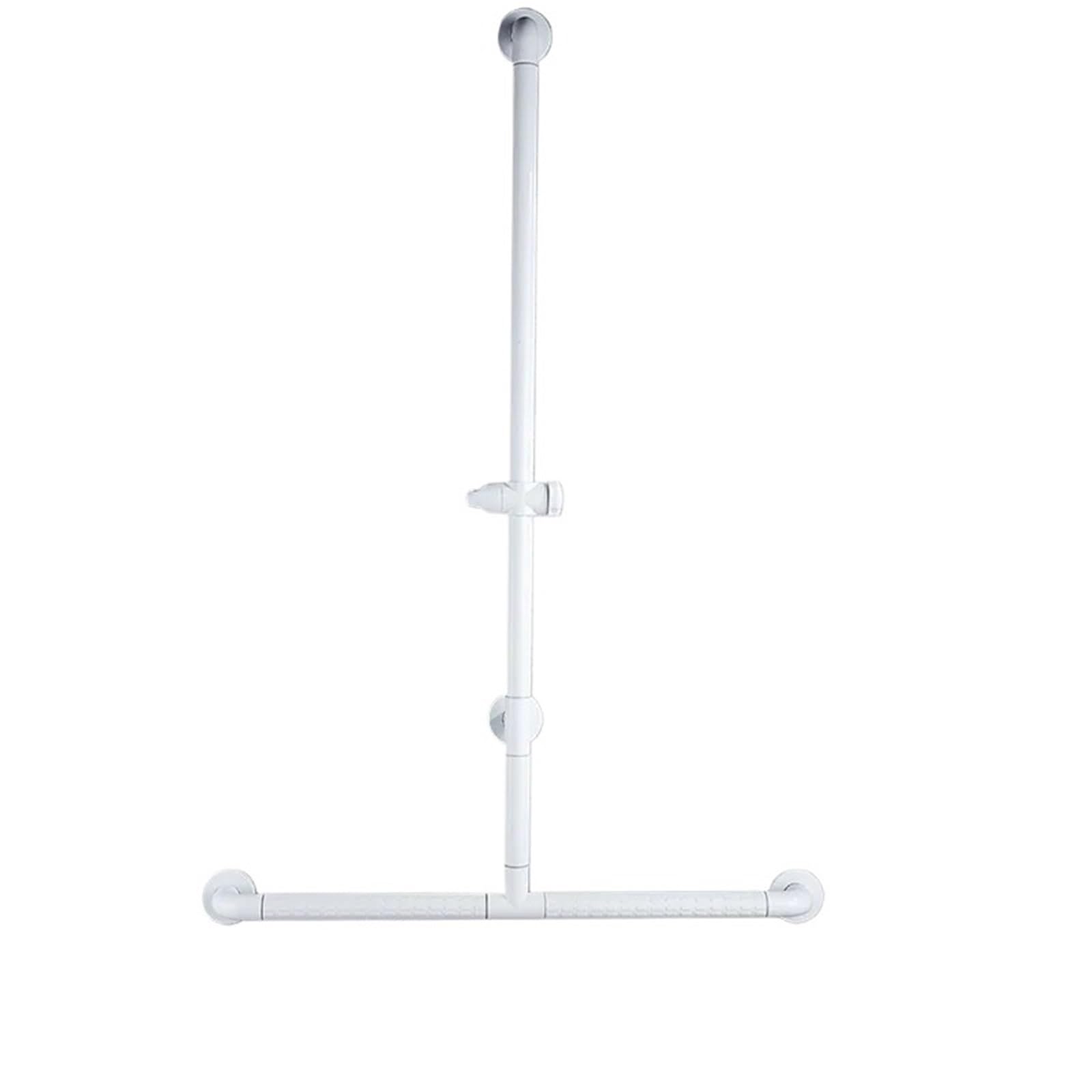 Asa de baño para Personas Mayores, Ajustable, Tipo T, para Inodoro, Segura, Antideslizante, Tipo L(- White 80 x 120cm)