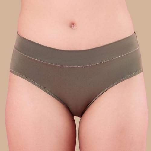 Image of NYKD Women's Ultimate Comfort and Flexibility: Elastic-Free Stretch Panties that Adapt and Delight, Mark-Free Waistband | Slip On | Mid Waist | Full Coverage | Solid - NYP342