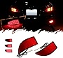 TurningMax 2pcs Red Lens 33-SMD LED Bumper Reflector Lights Compatible With 06-13 Lexus IS250 IS350, Function as Tail & Brake Lamps