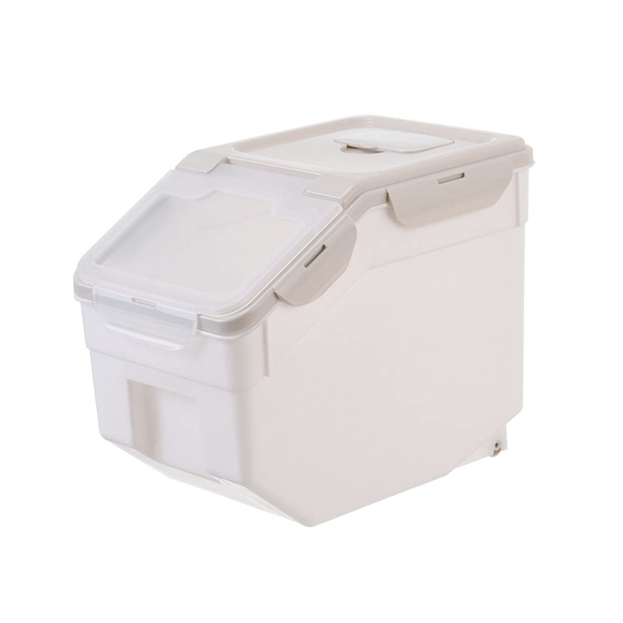 ibasenice Pet Food Storage Case Moisture Dustproof Container for Dog Food Dry Food Dispenser Beige Color for Pet Food and