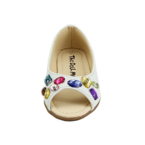 The Doll Maker Peep Toe Rhinestone Flat2