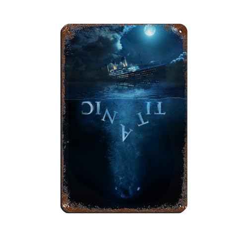 Vintage Titanic Logo Poster 1 Tin Sign Vintage Metal Pub Club Cafe Bar Home Wall Art Decoration Poster Retro 8x12inch(20x30cm)