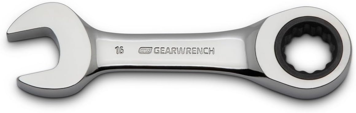 GEARWRENCH 10 Piece 12 Point Stubby Ratcheting Combination Wrench Metric Set | 9520D